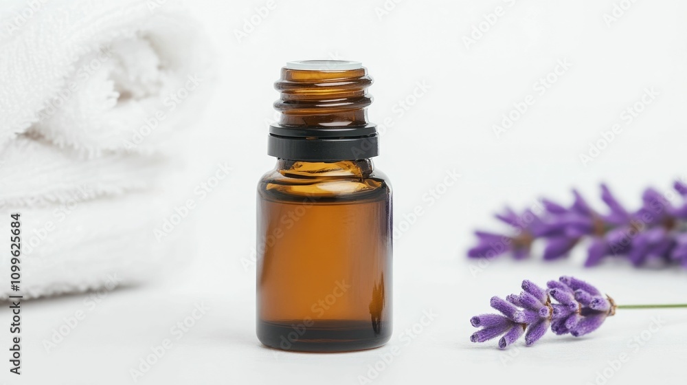 Poster aromatherapy massage with essential oils in a serene and calming spa setting focusing on achieving b