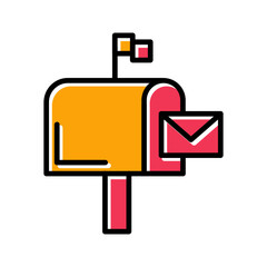 Mailbox Flag Vector Icon