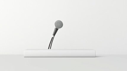 Microphone on Podium for Announcement in Soft Light