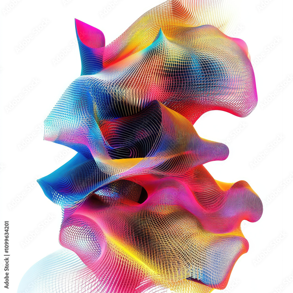 Poster colorful abstract wave design with vibrant gradients and dynamic flow