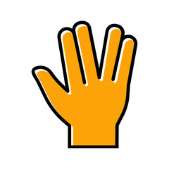 Obraz premium Vulcan Salute Vector Icon