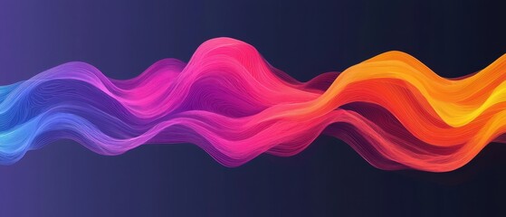 Abstract Wave Shapes Forming Dynamic Patterns in Bright Colors for Modern Fitness and Wellness Concepts