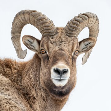 Close up of adult alpine ibex horns  showcasing grace and strength.