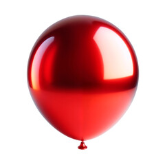 Metallic glossy Red balloon isolated on transparent background