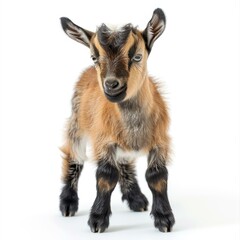 Obraz premium Young goat isolated on white background.