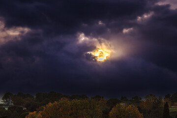 sun break through the clouds