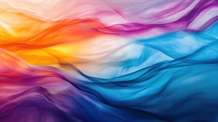 Fototapeta premium A fluid, abstract wave of multi-colored gradients flowing seamlessly across the canvas, Representing the continuous movement and integration of diverse ideas
