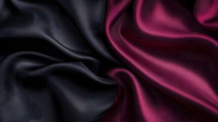 Obraz premium Black dark gray purple burgundy red background. Silk satin fabric. Luxury elegant beauty premium rich. Shiny glitter shimmer silky. Drapery fold crease. Christmas birthday Valentine romance festival.