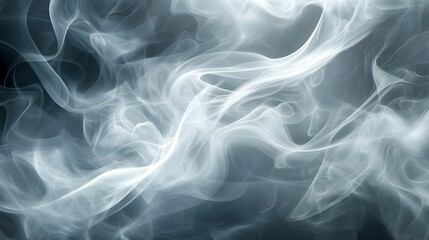 Obraz premium Abstract Swirling White Smoke Against Dark Grey Background