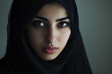 Naklejka premium A Young Woman Wearing A Black Hijab