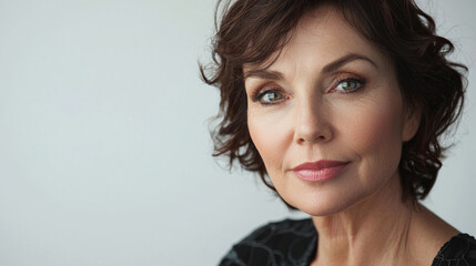 Fototapeta premium Beautiful portrait of a confident mature woman with serene expression
