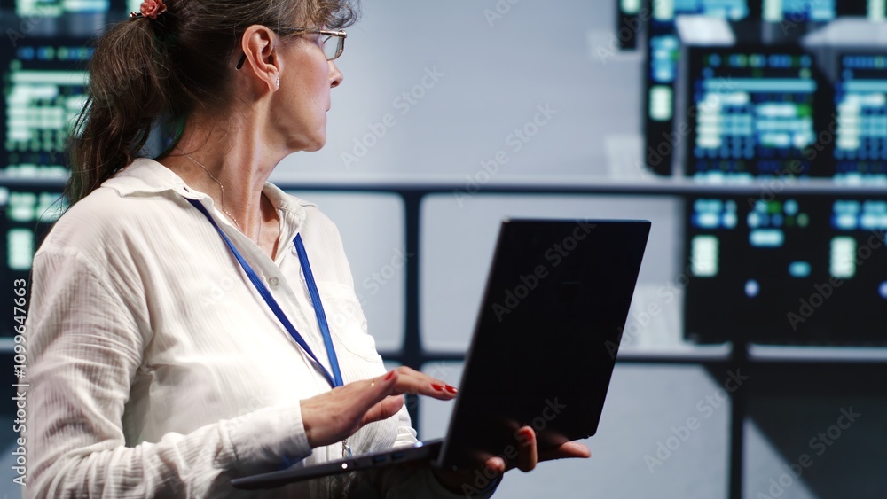 Poster trained it consultant in server farm housing high end mainframes capable of quickly and efficiently 