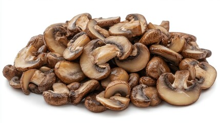 Obraz premium Close-up of Sliced Brown Mushrooms Ready for Cooking