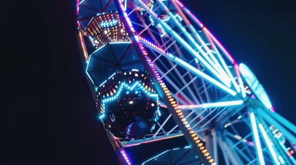 Ferris wheel with multicolored