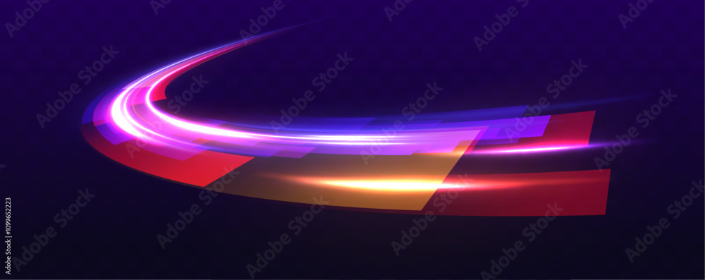 Poster isometric ai chipset on a printed circuit board, showcasing futuristic technology with light trail w
