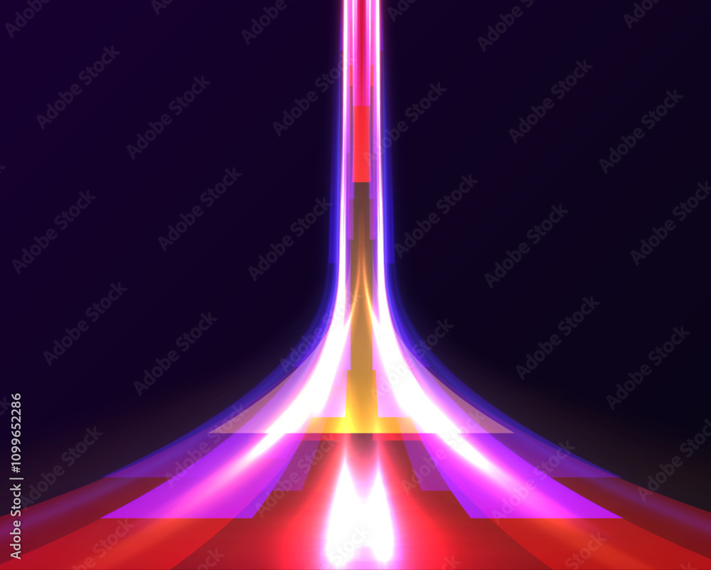 Poster modern abstract high-speed light motion effect on black background, creatively illustrating a flying