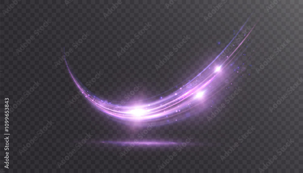 Poster Magical dynamic swirl effect with purple shimmer for web design and fabulous user interface. Bright Twirl. Vector