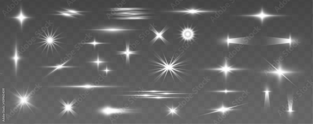 Aufkleber glowing abstract isolated light effects such as lens flare, explosion, and spark effects creating dy
