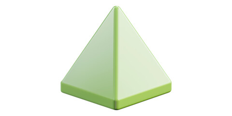 3D Illustration Of A Green Pyramid Shape Isolated On Transparent Background