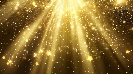 Obraz premium Golden Glitter Background with Sparkling Stars