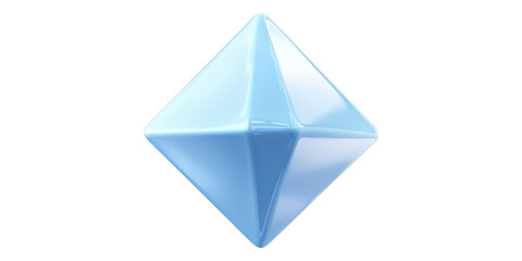 3D Illustration Of A Blue Diamond Shape Isolated On Transparent Background