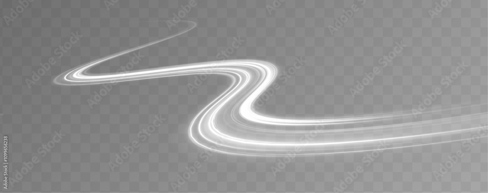 Poster White blur light lines in wave and speed motion, glowing trace of dynamic energy and flowing curves.