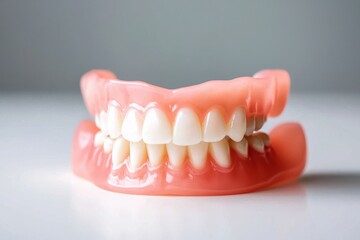 Fototapeta premium Senior Patient Dentures Fitting at Dentist Office with High-Quality Design