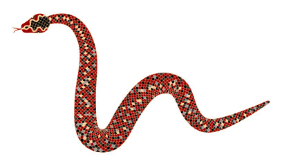 Obraz premium year of the Snake Embracing Wisdom and Transformation, The Serpent's Year Prosperity and Renewal in Chinese Zodiac, Chinese New Year Celebrating the Mystical Snake.