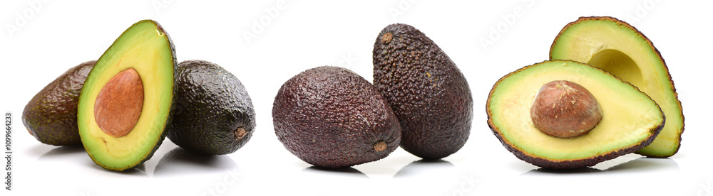 Poster Avocado on a white background