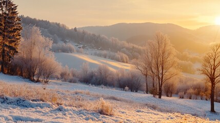 Winter Sunrise in the Mountains