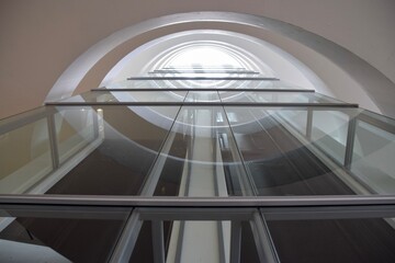 Fototapeta premium Modern interior glass and metal lift