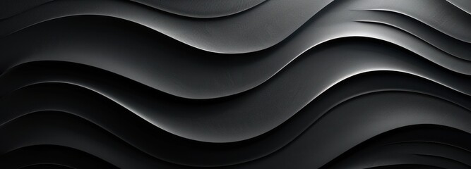 Fototapeta premium Abstract Black Wavy Layers Textured Design