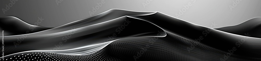 Aufkleber abstract grayscale image of undulating flowing shapes