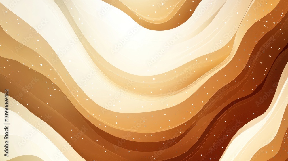 Poster abstract curved lines in warm earth tones with subtle light and textured gradient