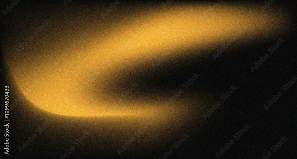 Canvas Prints dark yellow abstract color gradient wave on black background, blurry grainy light wave noise texture