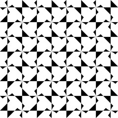 Seamless pattern with geometric motifs in black and white