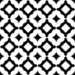 Seamless pattern with geometric motifs in black and white