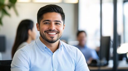 Obraz premium Young Smiling Human Resources Manager in Office Setting