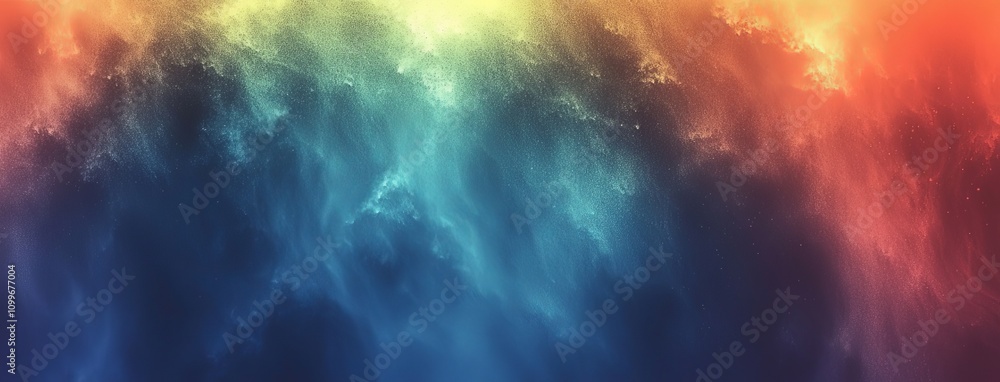Poster dark green blue glowing grainy gradient background noise texture template design for the header of a
