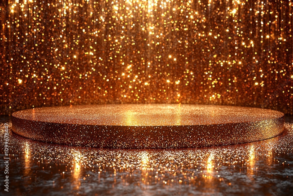 Aufkleber a christmas background with a stage platform in a minimal theme for a new years event. merry christm
