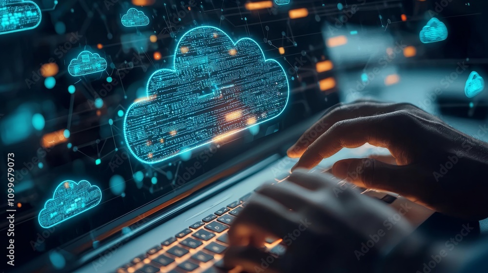 Poster Data transport concept using cloud computing.