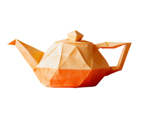 a paper teapot with a lid