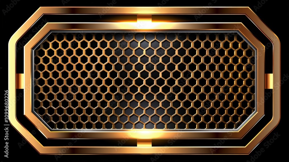 Poster dynamic golden honeycomb pattern digital art abstract design modern aesthetics creative concept for 