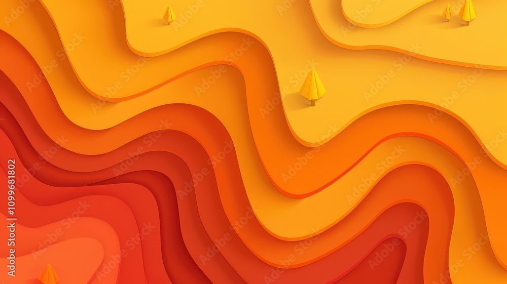 Poster dynamic abstract waves digital art vivid colors creative environment art perspective visual design c