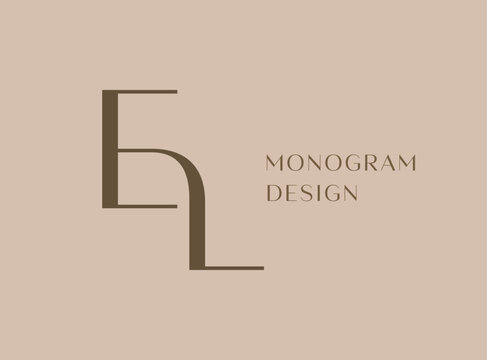 EL letter logo icon design. Classic style luxury initials monogram.