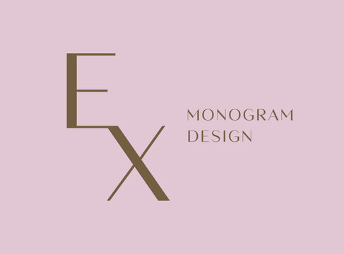 EX letter logo icon design. Classic style luxury initials monogram.