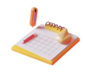 a small notepad with a pen and a pencil