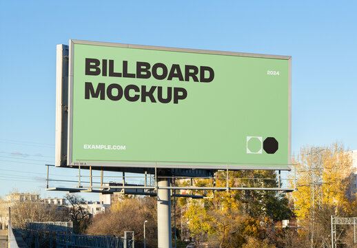 Wide City Billboard Mockup