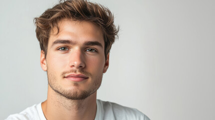 Fototapeta premium Portrait of a handsome young man with casual hairstyle