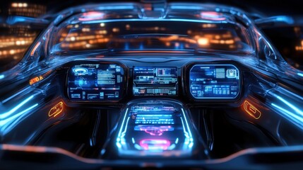 Fototapeta premium Envision a futuristic car in avatar style, where advanced materials give the vehicle a lightweight yet durable frame.